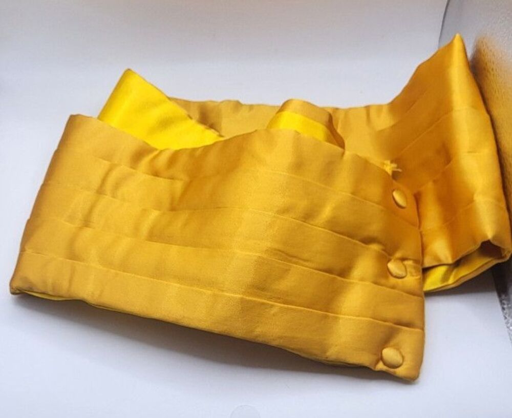 ACWA Union Made Gold Satin Cumberbund No. 157 5in wide 42in long